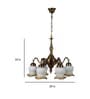 Tinsley Antique Brass Glass Shaded Chandelier