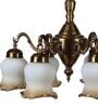 Tinsley Antique Brass Glass Shaded Chandelier