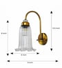 Antique Brass Fluted Glass Wall Sconce