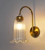 Antique Brass Fluted Glass Wall Sconce