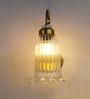 Antique Brass Fluted Glass Wall Sconce