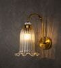 Antique Brass Fluted Glass Wall Sconce