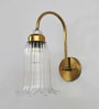 Antique Brass Fluted Glass Wall Sconce