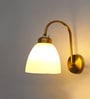 Antique Brass Frosted Glass Wall Light