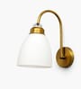 Antique Brass Frosted Glass Wall Light