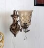 Pyramind Antique Brass Iron and Glass Wall Sconces