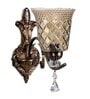 Pyramind Antique Brass Iron and Glass Wall Sconces