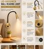 Antique Brass LED Wall Mounted Reading Light with Flexible Gooseneck Arm