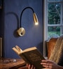 Antique Brass LED Wall Mounted Reading Light with Flexible Gooseneck Arm