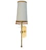 Antique Brass Long Arm Wall Sconce with Beaded Tassel Shade