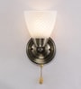 Antique Brass Metal and Glass Swillet Wall Light