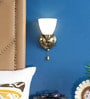 Antique Brass Metal and Glass Swillet Wall Light