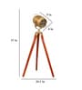 Antique Brass Metal Shade Tripod Floor Lamp With Mango wood Base
