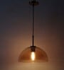 Antique Brass Gold Glass Single Hanging Light
