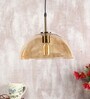 Antique Brass Gold Glass Single Hanging Light
