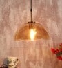 Antique Brass Gold Glass Single Hanging Light