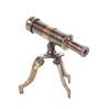 Antique Brass Mini Telescope Showpiece With Brass Tripod Stand