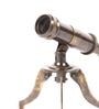 Antique Brass Mini Telescope Showpiece With Brass Tripod Stand