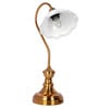Antique Brass Retro Reading Lamp with Milky White Frilled Glass Shade