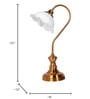 Antique Brass Retro Reading Lamp with Milky White Frilled Glass Shade