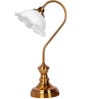 Antique Brass Retro Reading Lamp with Milky White Frilled Glass Shade