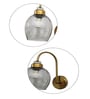 Antique Brass Smoked Glass Wall Sconce