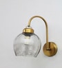 Antique Brass Smoked Glass Wall Sconce