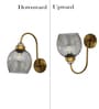 Antique Brass Smoked Glass Wall Sconce
