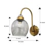 Antique Brass Smoked Glass Wall Sconce