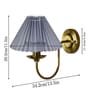 Antique Brass Wall Sconces Lighting Fixture, E27, Fabric Shade, Brass, Pleated Grey