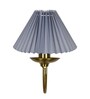 Antique Brass Wall Sconces Lighting Fixture, E27, Fabric Shade, Brass, Pleated Grey