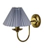 Antique Brass Wall Sconces Lighting Fixture, E27, Fabric Shade, Brass, Pleated Grey