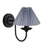 Antique Brass Wall Sconces Lighting Fixture, E27, Fabric Shade, Black, Pleated Grey