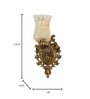 Antique Cast Aluminium Traditional Uplight Wall Sconce with Golden Etched Glass