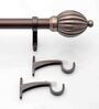 Antique Copper 52 Inch expandable to 144 Inch Iron Curtain Rod with Bracket