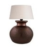 Antique Copper hammered Pitcher Table Lamp with khadi shade