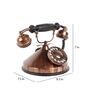Antique Copper Round Base Brass & Wood Dummy Retro Telephone