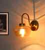 Antique Curved Arm Bowl Glass Wall Sconce