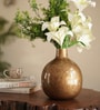 Antique Finish Large Gold Metal Vase