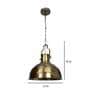 Winfrey Antique Gold Brass Hanging Light