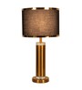 Antique Gold Cotton Fabric Shade Table Lamp With Metal Base