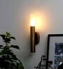 Antique Gold Metal & Frosted Glass LED Candle Wall Lamp