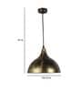 Vista Antique Gold Metal Hanging Light