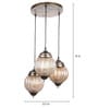 Verde Antique Gold Metal and Glass Cluster Hanging Light