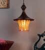 Weave Antique Gold Metal Hanging Light