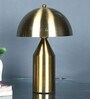 Antique Gold Metal Shade Table Lamp With Metal Base