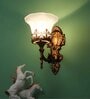 Antique Gold Mild Steel & Glass Wall Light
