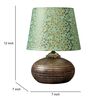 Antique Gold Terracotta & Cotton Green & Gold Colour Table Lamp