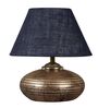 Antique Gold Terracotta & Natural Fiber Blue Colour Table Lamp