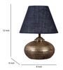Antique Gold Terracotta & Natural Fiber Blue Colour Table Lamp